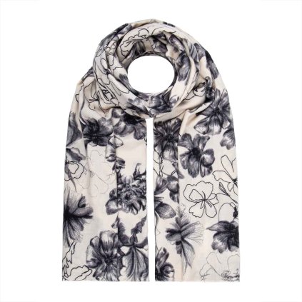 61132 damsky hrejivy kvetinovy sal kremovy 7200813