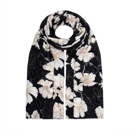 61135 damsky hrejivy kvetinovy sal cerny 7200813 1