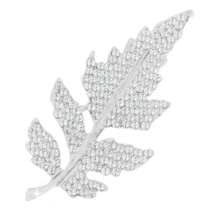Melltű - levél cirkóniával, ezüst 9001469-1