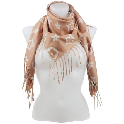 Női kasmír sál virágokkal 2115-30, narancssárga 7200577-6