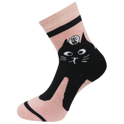 Női frottír zokni macska mintával NV8860, rózsaszín 9001500-2