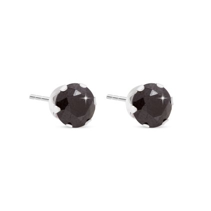 Fülbevaló sebészi acélból, fekete cirkon 0,4 mm