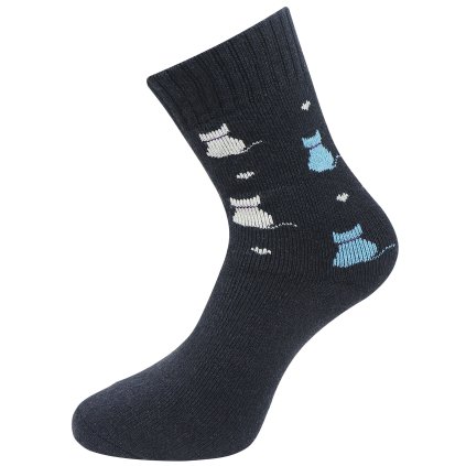 Női frottír zokni macskamintával TNV9231, sötétkék színű 9001503-3