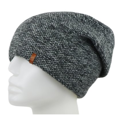 Női kötött téli sapka WROBI - fekete-fehér melange 7100391-2