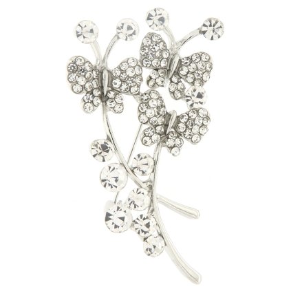 Melltű - pillangók díszítve tiszta cirkóniumokkal, ezüst 9001544-1