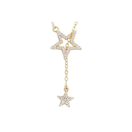 14k aranyozott lánc medállal, csillagok, cirkóniával 3001575