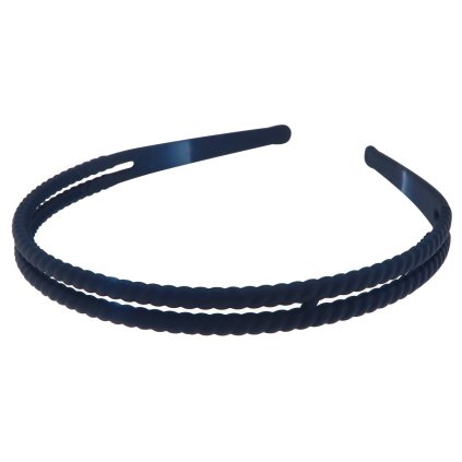 Műanyag hajpánt 3610-34, dupla motívum - sötétkék 8000840