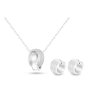 Sebészeti acél fülbevaló+nyaklánc szett, luxus cirkónia