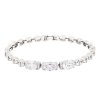 Ródium bevonatú karkötő, szemcsék, tiszta cirkóniával díszítve 2002168