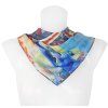 Női kétoldalas selyem sál RR3055 légiutas-kísérő festménymintával - esernyős hölgy és éjszakai város festménymintával 9001637-18