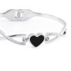 Karkötő sebészeti acélból, szív - fekete, cirkóniával 2001714