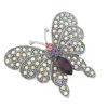 Melltű - pillangó strasszkövekkel, többszínű 9001687-2