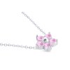 Set z chirurgické oceli, KVĚTINA s růžovými zirkony, řetízek + visací náušnice 285