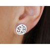 Fülbevaló sebészeti acélból készült fülbevaló, csillogó életfa kör alakú körben, cirkóniával 1002924