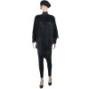 Női kötött poncsó MH-09 szőrrel, fekete 9001712