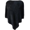 Női kötött poncsó MH-09 szőrrel, fekete 9001712