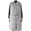 Női hosszú műszőrme mellény Y2378-3, szürke színű 9001728