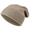 Női téli sapka Wrobi D82 csillogó fonallal, sötét bézs 7100405-13