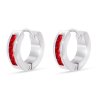 Sebészeti acélból készült fülbevaló, gyűrű vörös cirkóniummal díszített 1002941-1