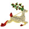 Karácsonyi bross cirkóniával - repülő rénszarvas, arany színű 9001748