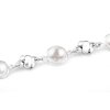 Ródiumozott karkötő, gyöngyökkel és csomókkal díszítve 2001871