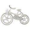 Bross - kerékpár, fehér gyöngyökkel és cirkóniával díszítve, ezüst