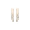 14K aranyozott fülbevaló, cirkóniával díszített ferde vonalakkal 1002133