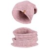 Női téli szett, sapka és Mark sál - két rózsaszín színű melír 7100331-3