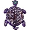 Cirkonokkal díszített teknős bross, lila szín, 9001786-1