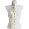Világos, téglalap alakú női sál ezüst levélmintával, sárga szín 7200729-7