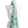 Női világos téglalap alakú sál fekete macskamintával, menta színű 7200728-2