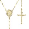 Aranyozott rózsafüzér nyaklánc kereszttel és madonnával 2197