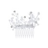 Gyöngyökkel és cirkóniával díszített hajfésű - ezüst 8000629