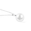 Lánc sebészeti acélból + medál, fehér gyöngy 3000814