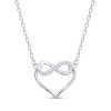 57322 57322 ezüst nyaklánc végtelen és szív medállal 2455