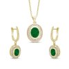 59896 set 0060 1 pozlaceny set sperku nausnice a retizek se zelenym zirkonem