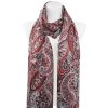 Női téglalap alakú sál, aranyszálas mintával díszítve, piros 7200556C