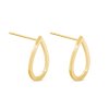Fülbevaló sebészeti acélból, 14k aranyozott, csepp alakban 1002506-11002506b