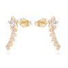 Aranyozott fülbevaló 14 k pips, hosszanti hullócsillag, cirkóniával 1002484