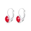Fülbevaló sebészeti acélból, piros kővel 1001556