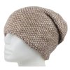 Női kötött téli sapka, WROBI fényes fonallal - barna 7100390-1