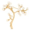 Melltű - arany fa fehér gyöngyökkel 9001547