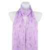 Női könnyű, téglalap alakú sál 39501, macskák - lila 7200616