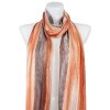 Női könnyű, téglalap alakú sál 31105, arany szálakkal - narancssárga 7200600-2