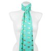 Női könnyű, téglalap alakú sál 345-1 arany macskamintával, türkizkék 7200627-1