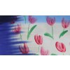 Női könnyű, téglalap alakú sál 2098-22, tulipán - kék 7200528
