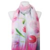 Női könnyű, téglalap alakú sál 2098-22, tulipán - rózsaszín 7200528-5