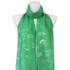 Női könnyű, téglalap alakú sál 345-8 ezüst macskamintával, zöld 7200648