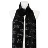 Női könnyű, téglalap alakú sál 345-8 ezüst macskamintával, fekete 7200648-9