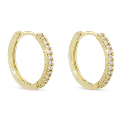 58582 pozlacene nausnice 14k zlatem s linii zirkonu 3730
